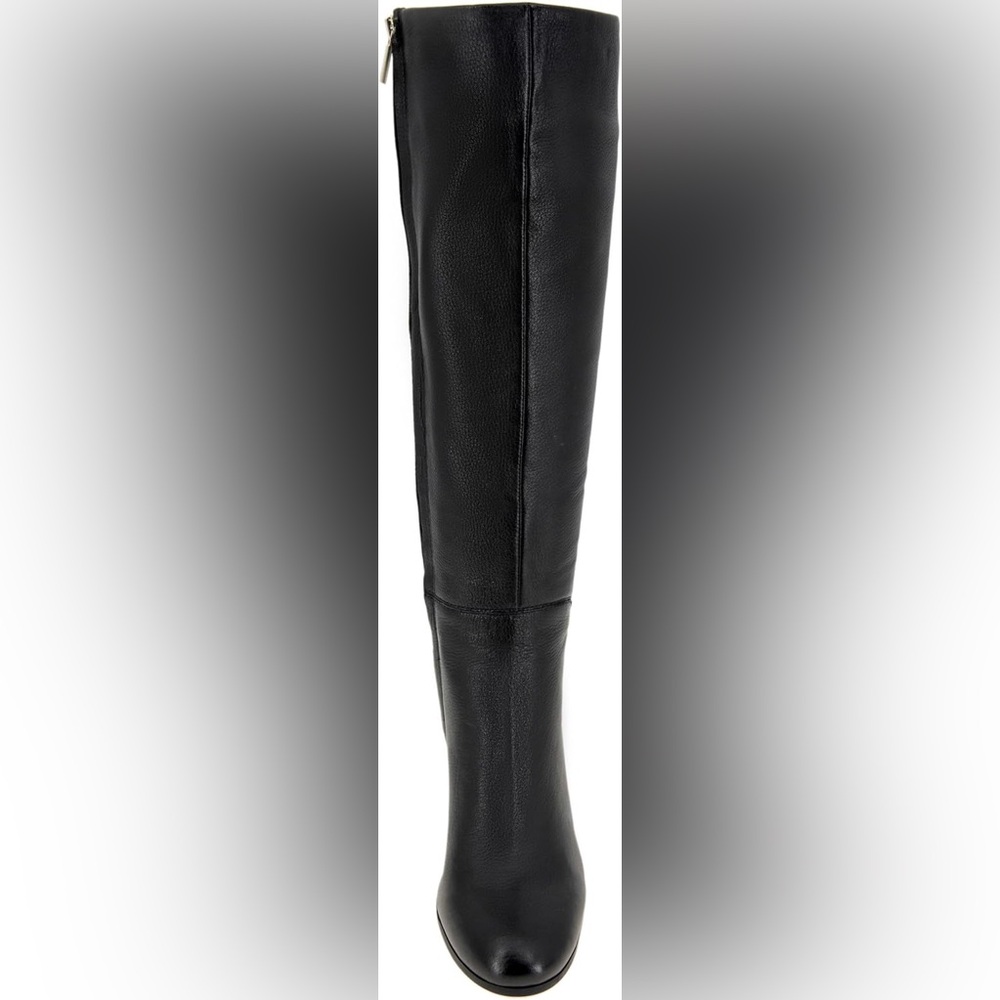 Kenneth Cole NY Justin Tall Knee High Leather Boots Block Heel Black 7‎ New - Picture 3 of 10